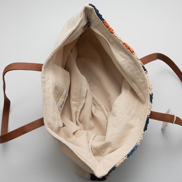 Rays For Days The Shorebreak Weekender Tote Woven Beach Bag Stripe Canvas New - Picture 4 of 7